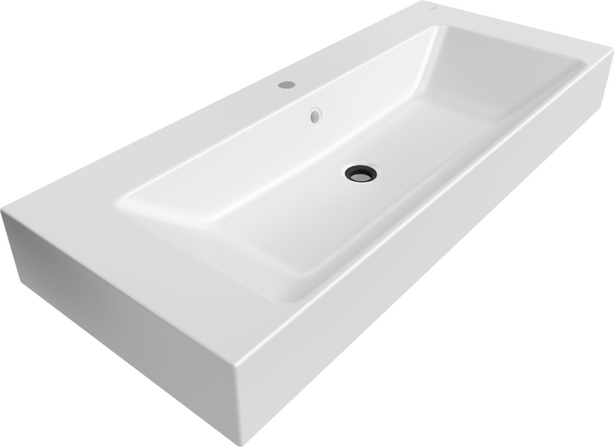 Furniture washbasin 1200/500 with tap hole and overflow