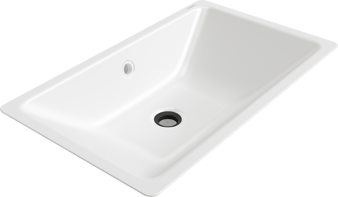 Above counter basin 650/390 without tap hole and with overflow
