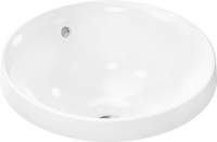 Lavabo semiencastrado 400/400 sin orificio para grifo con rebosadero