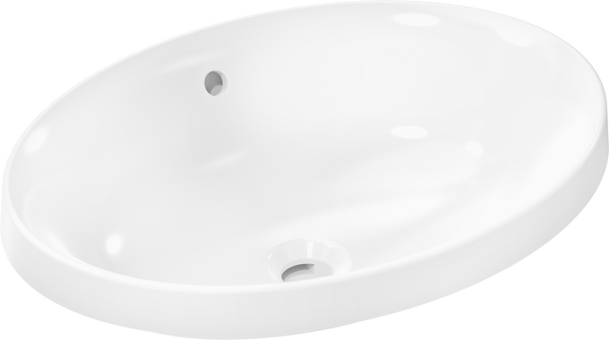 Vasque semi-encastrée 550/400 sans trou pour robinet avec trop-plein