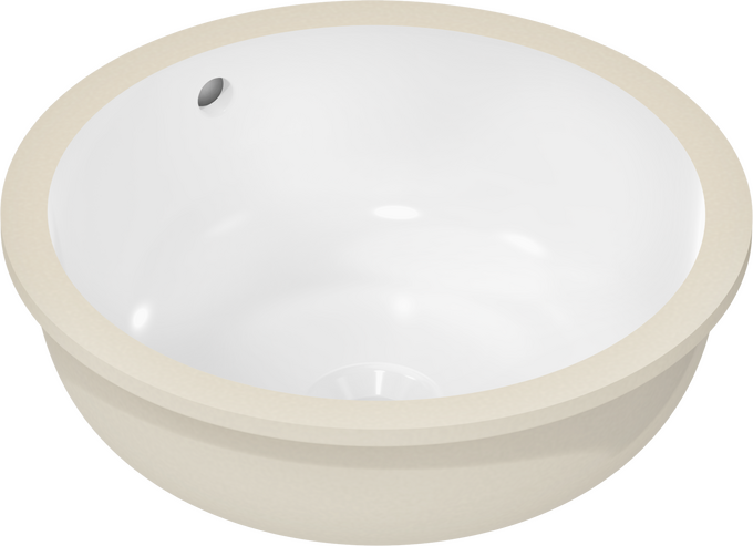 Undercounter basin 350/350 without tap hole with overflow