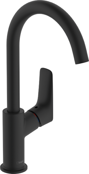 Single lever basin mixer 210 with swivel spout without waste set Matt Black