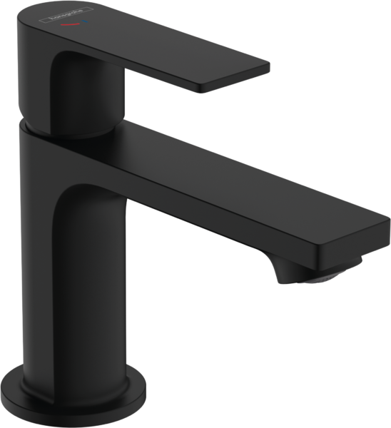 Einhebel-Waschtischmischer 80 CoolStart EcoSmart+ mit Zugstangen-Ablaufgarnitur Mattschwarz