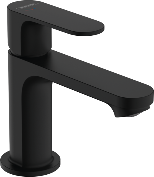 Einhebel-Waschtischmischer 80 CoolStart EcoSmart+ mit Zugstangen-Ablaufgarnitur Mattschwarz