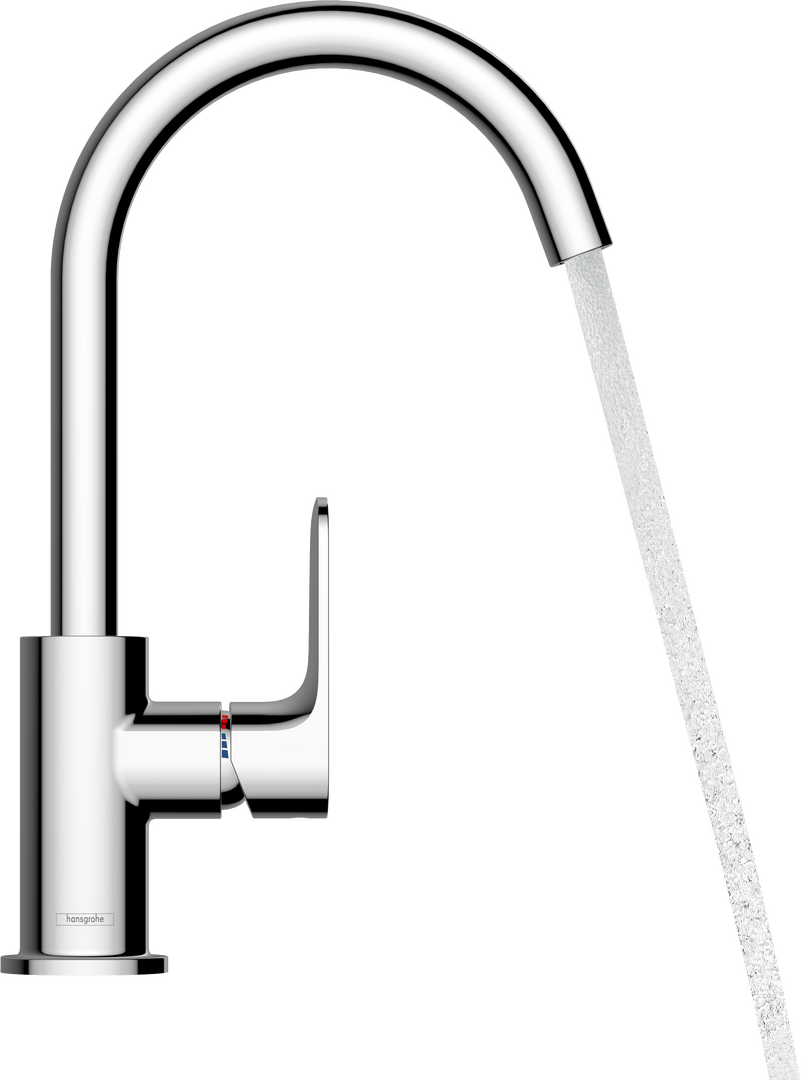 ééngreeps wastafelmengkraan 210 met draaibare uitloop en trekwaste