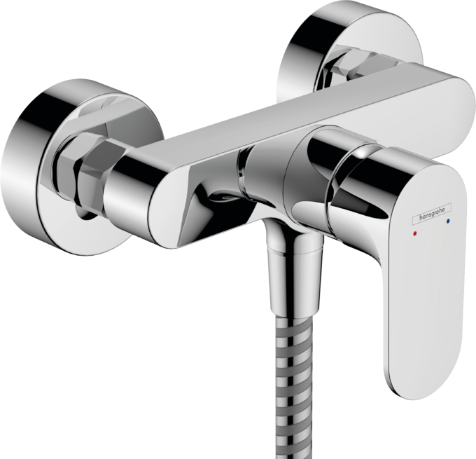 Single lever shower mixer for exposed installation