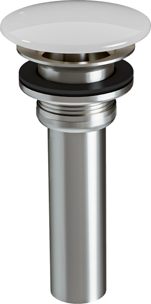 Waste set non-closing for wash basins with ceramic cover