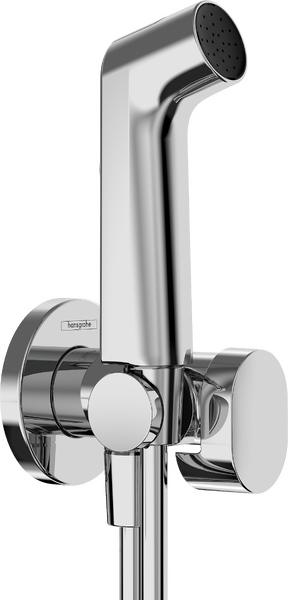 Douchette bidette 1jet EcoSmart S avec robinet d'arrêt, support et flexible de douche 125cm, Raccord G1/2