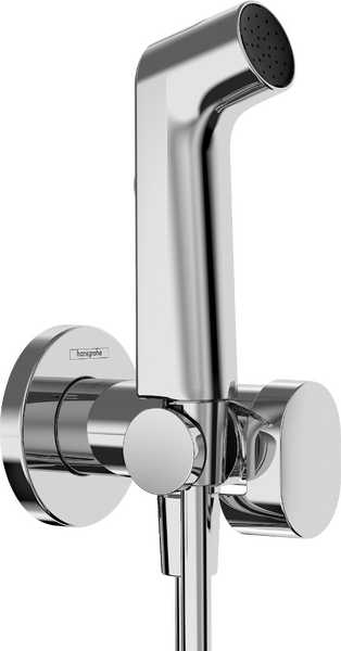 Douchette bidette 1jet S EcoSmart avec robinet d'arrêt, support et flexible de douche 125cm, Encastré