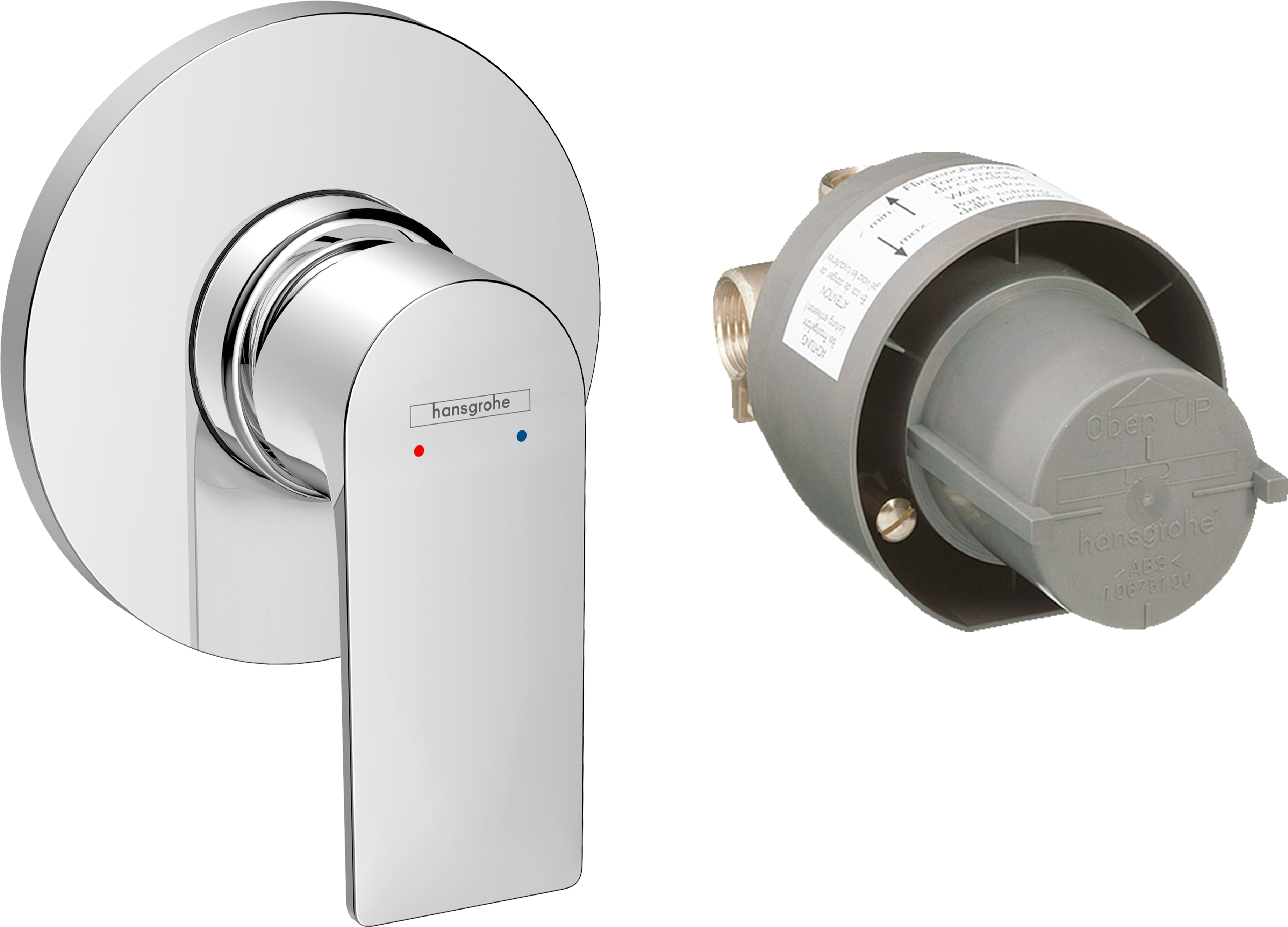 Single lever shower mixer set for concealed installation