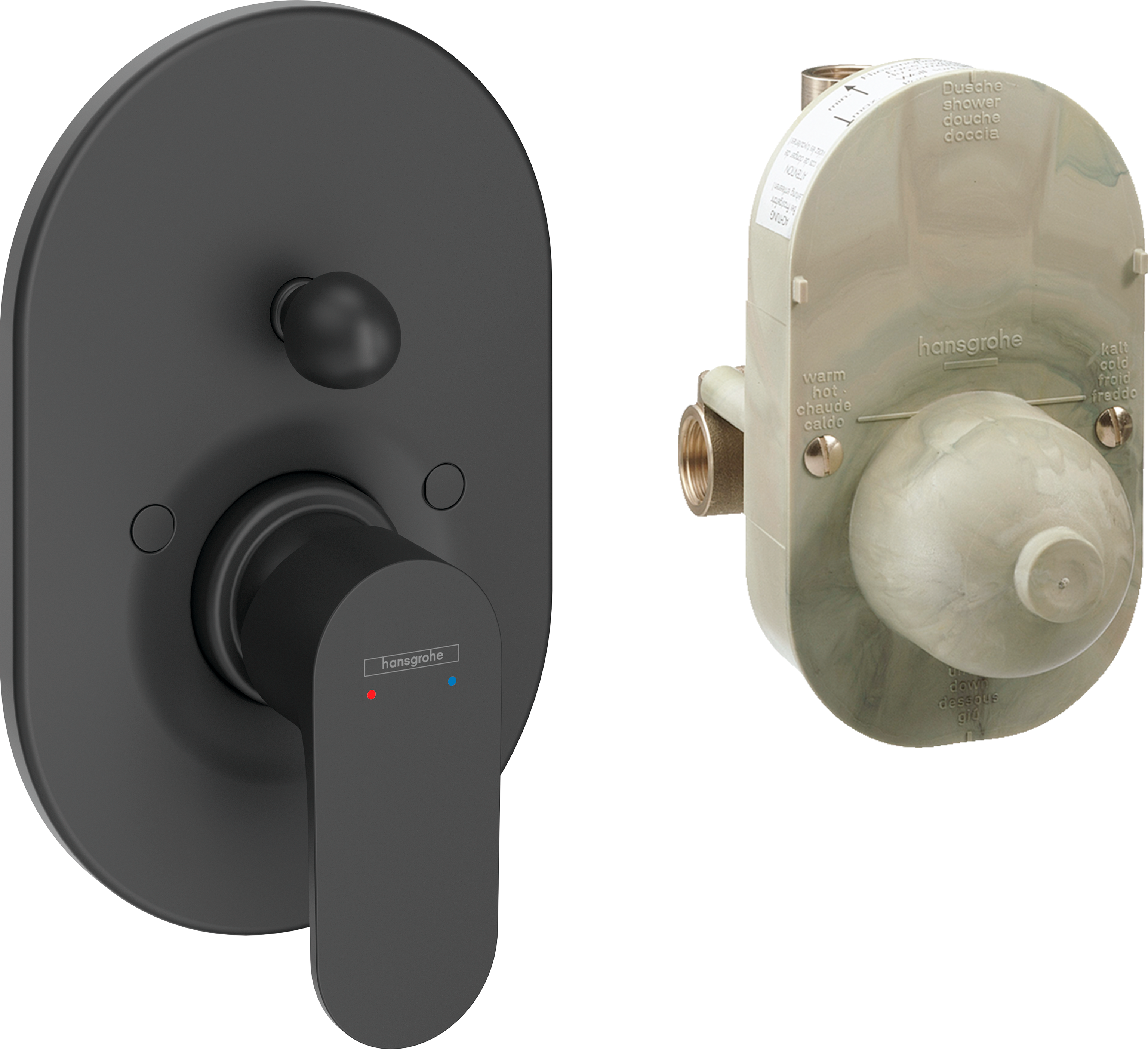 Single lever bath mixer set for concealed installation