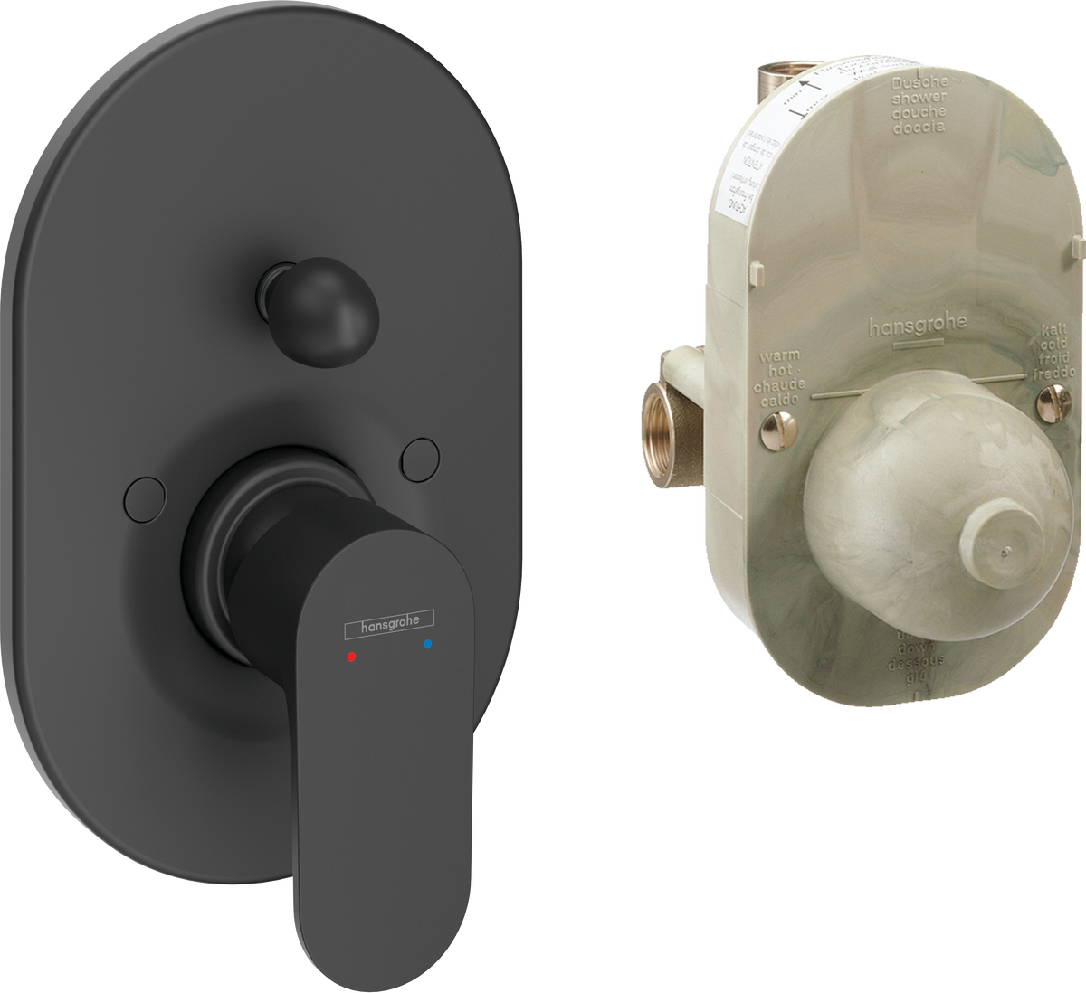 Single lever bath mixer set for concealed installation