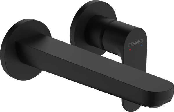 ééngreeps wastafelmengkraan inbouw wandmontage met uitloop 20 cm Mat zwart