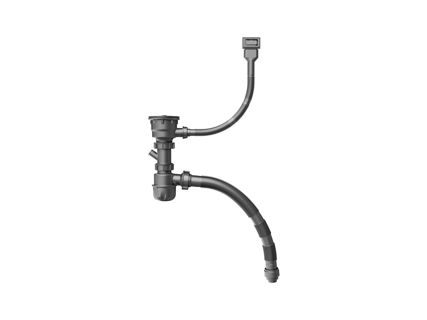 D19-10 manual waste and overflow set for single bowl and dishwasher drains