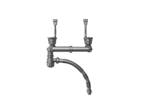D20-10 双槽手动下水和溢水组件，带洗碗机排水接口