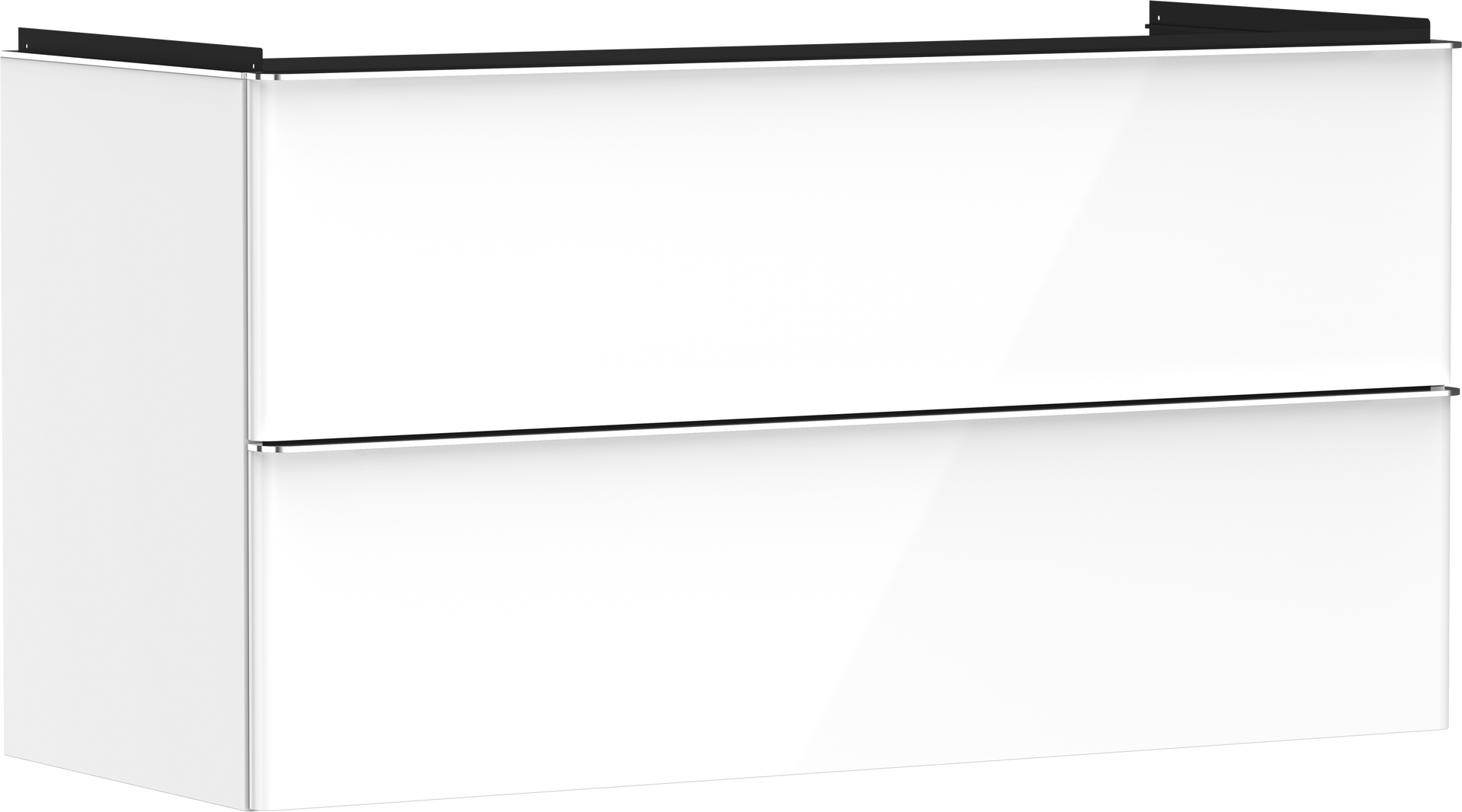 Vanity unit High Gloss White 1180/475 with 2 drawers for wash basin