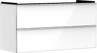 badmeubel High Gloss White 1180/475 met 2 lades voor wastafel, oppervlak greep: