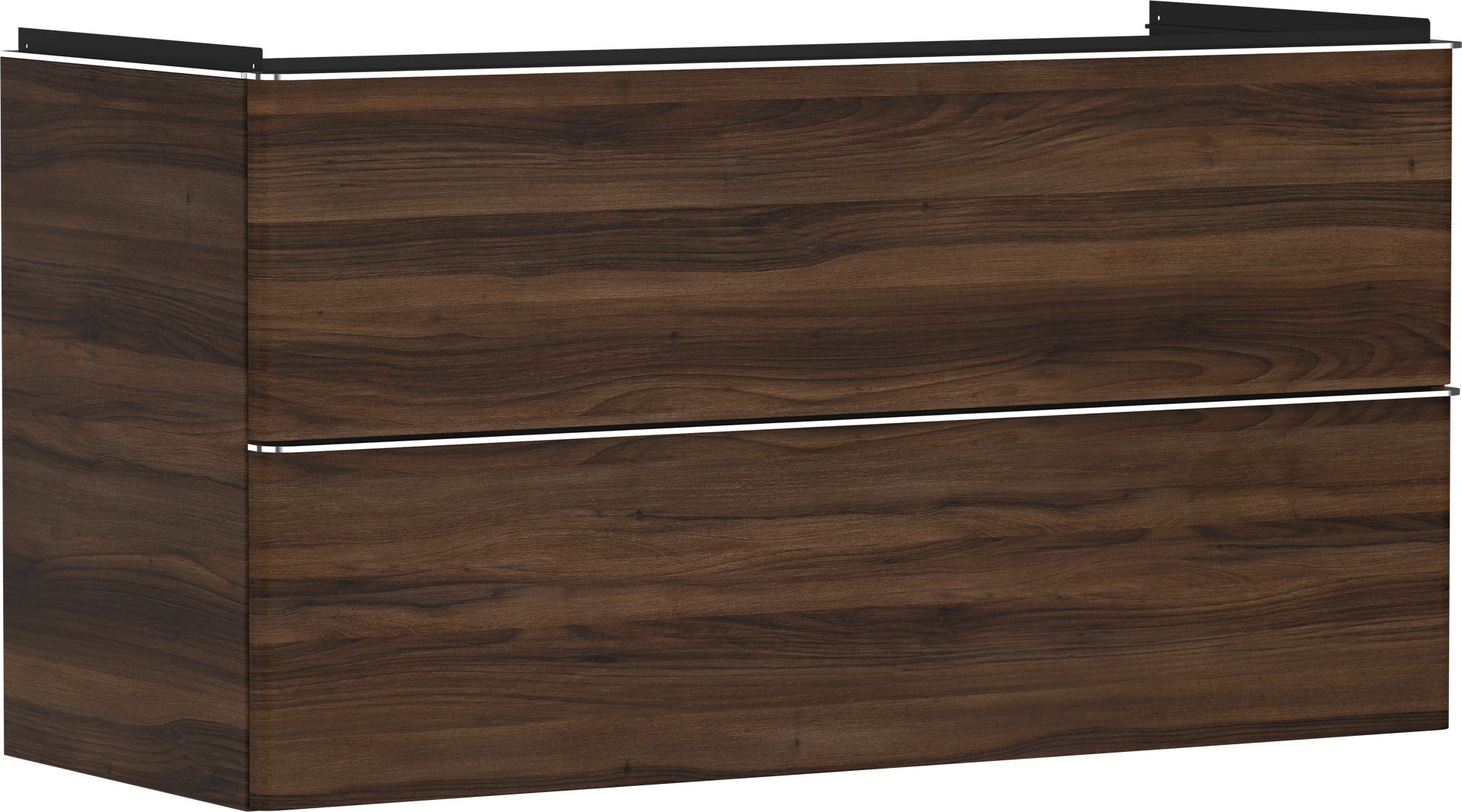 badmeubel Dark Walnut 1180/475 met 2 lades voor wastafel