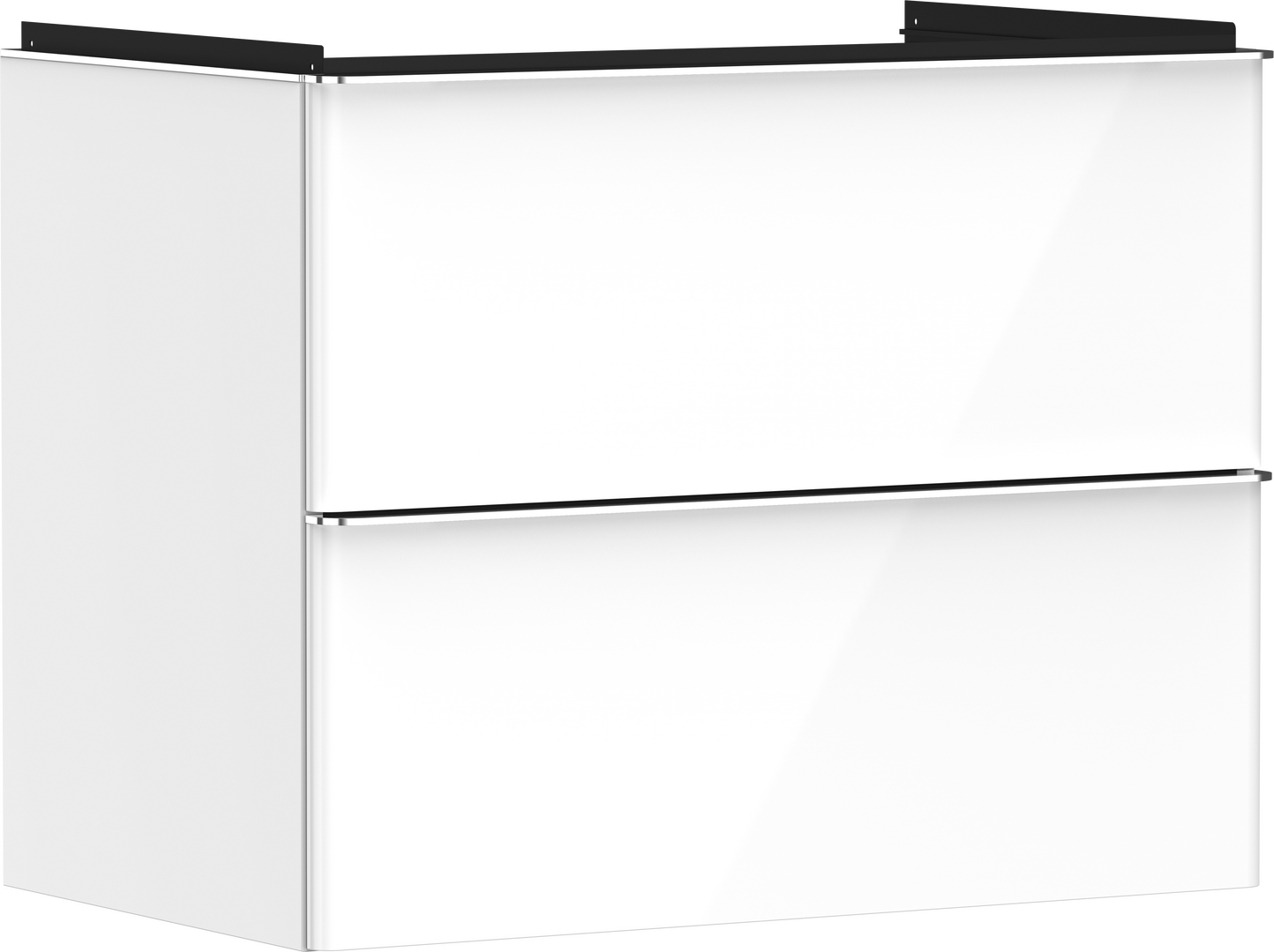 Waschtischunterschrank Weiß Hochglanz 780/475 mit 2 Schubkästen für Waschtisch