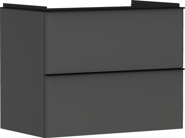 Waschtischunterschrank Diamantgrau Matt 780/475 mit 2 Schubkästen für Waschtisch Mattschwarz