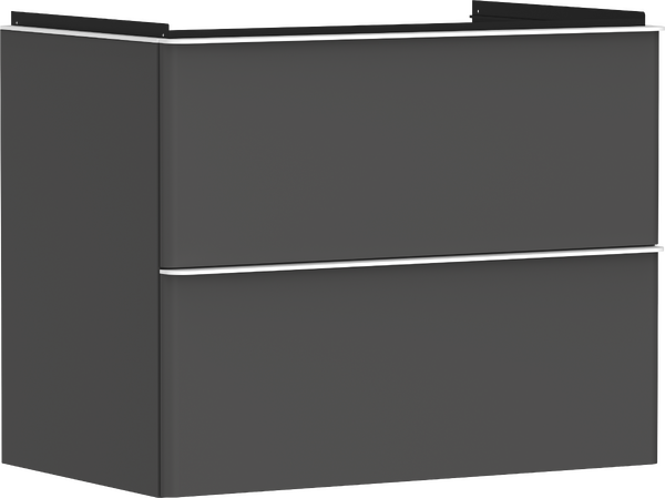 Waschtischunterschrank Diamantgrau Matt 780/475 mit 2 Schubkästen für Waschtisch Mattweiß