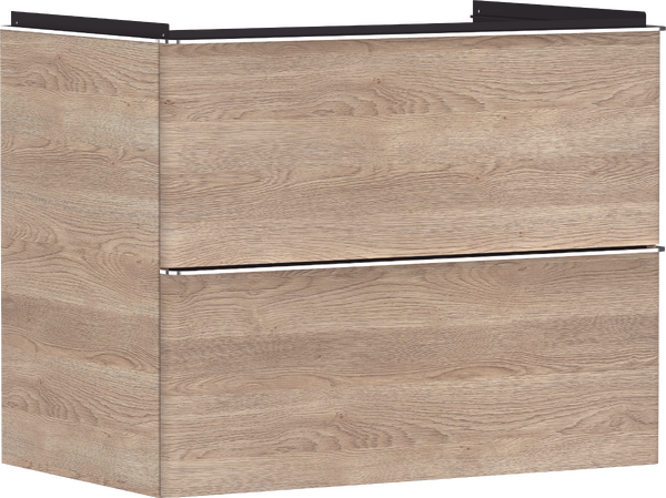 Waschtischunterschrank Eiche Natur 780/475 mit 2 Schubkästen für Waschtisch Chrom