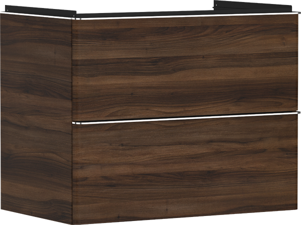 Waschtischunterschrank Nussbaum Dunkel 780/475 mit 2 Schubkästen für Waschtisch Chrom