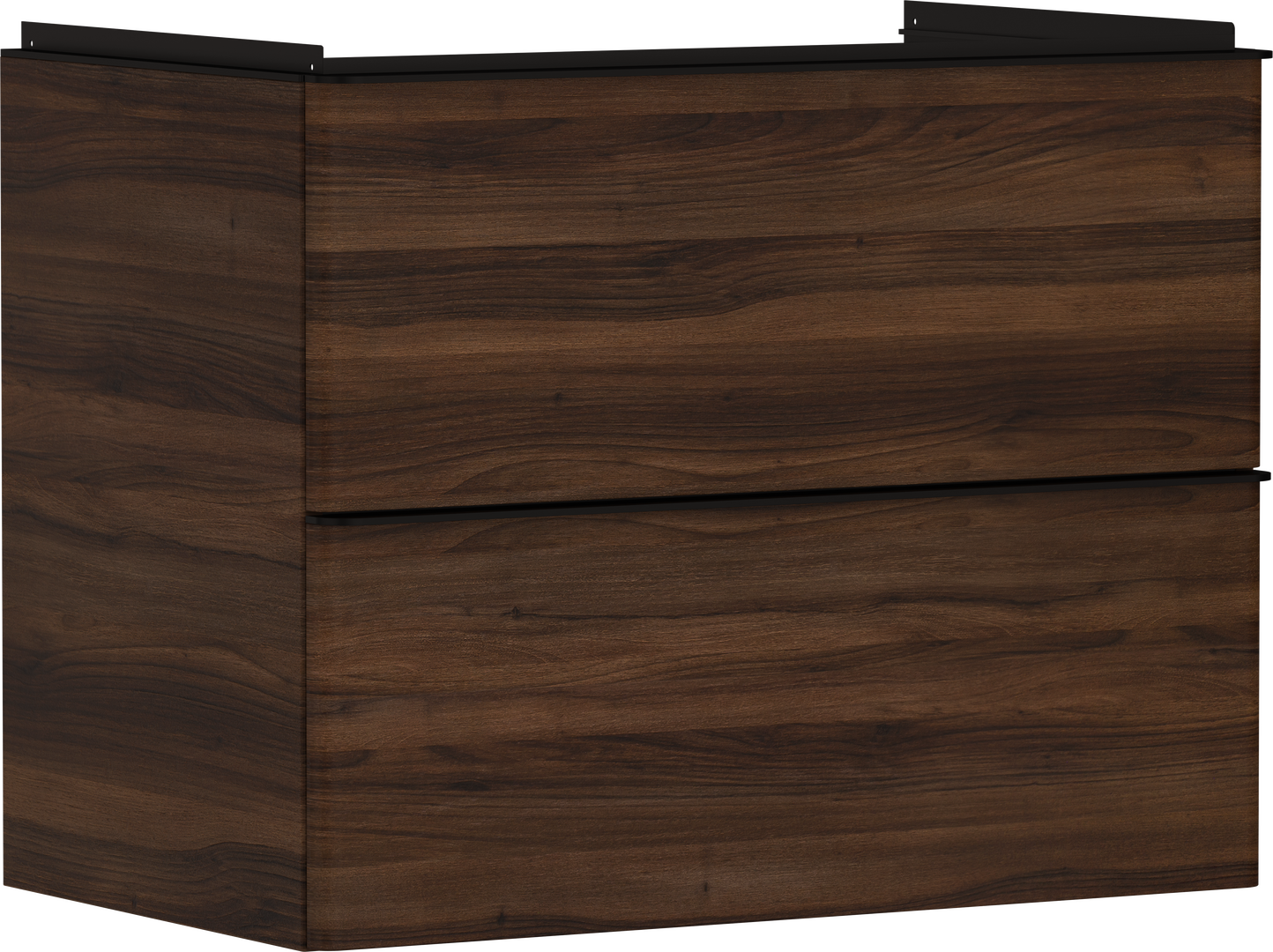 Vaskeskab mørk valnød 780/475 med 2 skuffer til håndvask