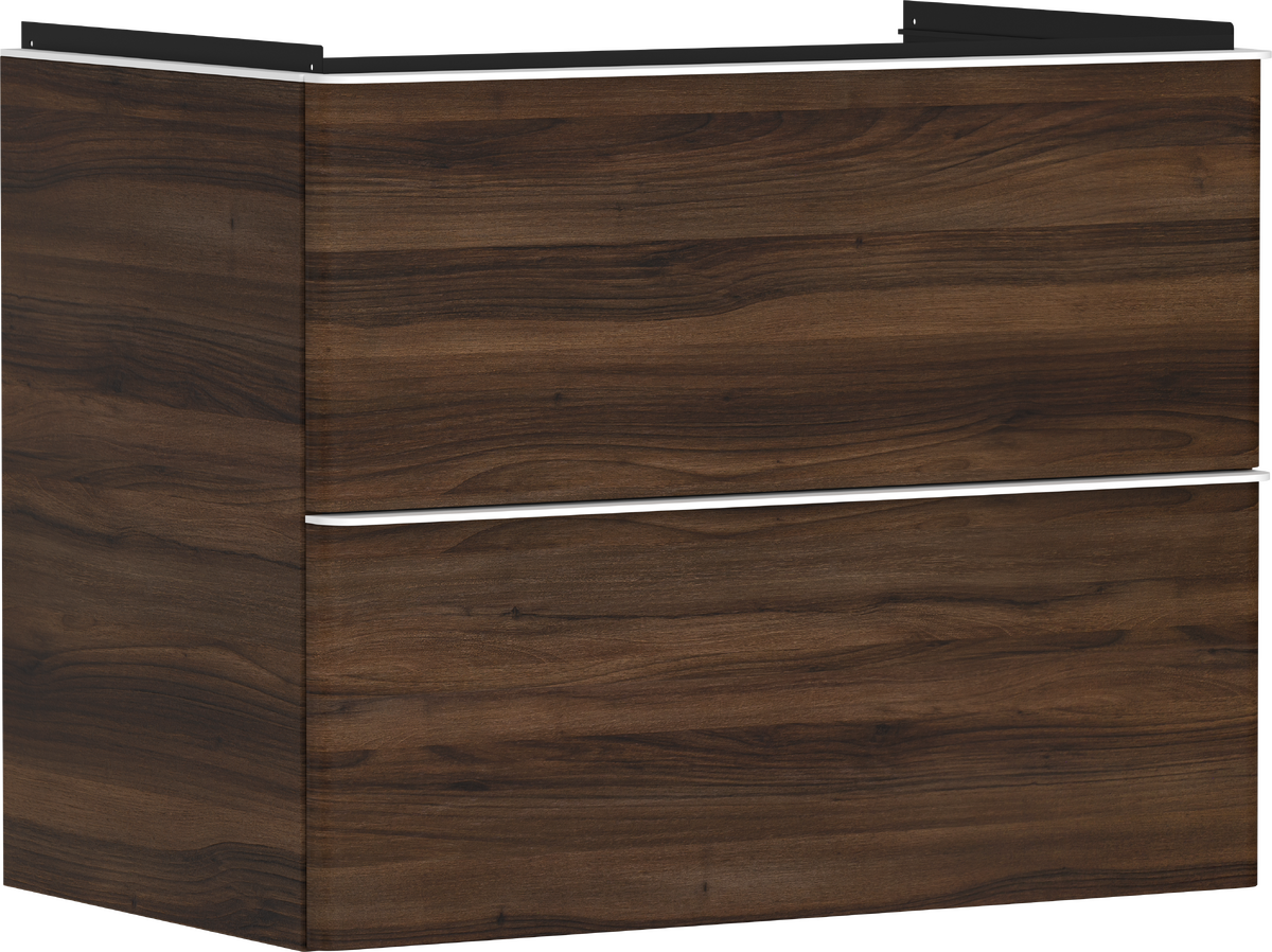 Mueble de baño nogal oscuro 780/475 con 2 cajones para lavabo