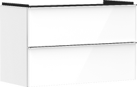 badmeubel High Gloss White 980/475 met 2 lades voor wastafel, oppervlak greep: