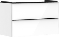 badmeubel High Gloss White 980/475 met 2 lades voor wastafel, oppervlak greep: