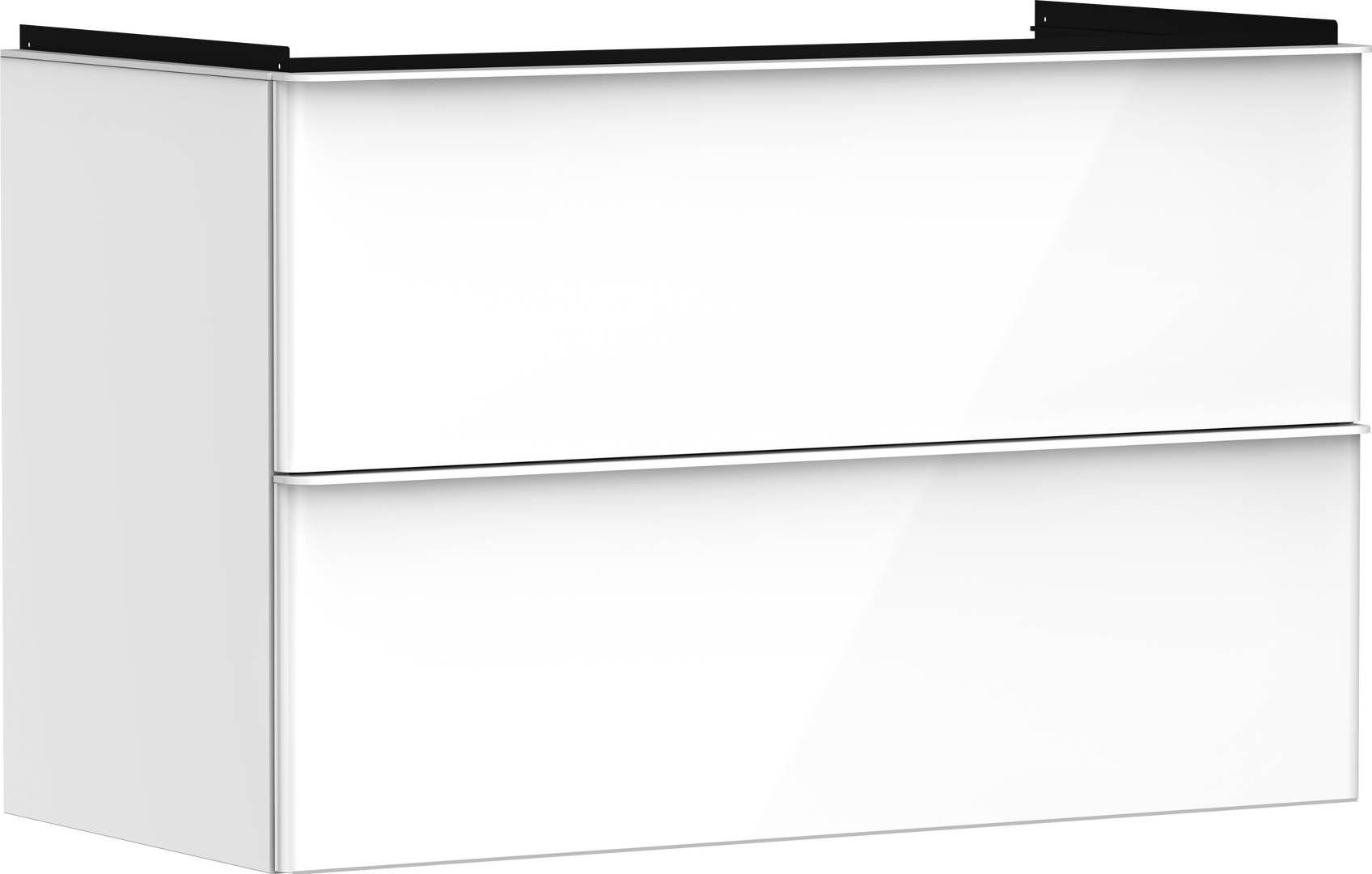 badmeubel High Gloss White 980/475 met 2 laden voor wastafel