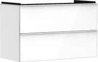badmeubel High Gloss White 980/475 met 2 lades voor wastafel, oppervlak greep: