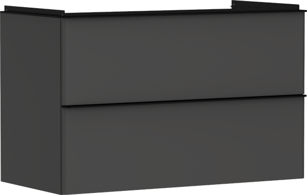 Vanity unit 980/475 with 2 drawers for wash basin Matt Black