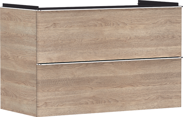 Vanity unit Natural Oak 980/475 with 2 drawers for wash basin Chrome