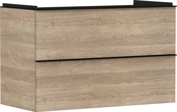 Vanity unit Natural Oak 980/475 with 2 drawers for wash basin