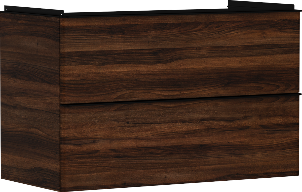 Wastafelonderkast Dark Walnut 980/475 met 2 laden voor wastafel