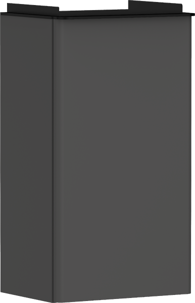Waschtischunterschrank Diamantgrau Matt 340/245 für Handwaschbecken, Türanschlag rechts Mattschwarz