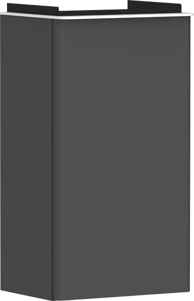 Waschtischunterschrank Diamantgrau Matt 340/245 für Handwaschbecken, Türanschlag rechts Mattweiß