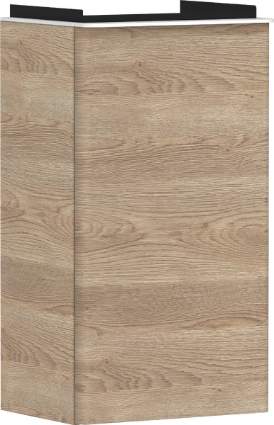 Waschtischunterschrank Eiche Natur 340/245 für Handwaschbecken, Türanschlag rechts Mattweiß
