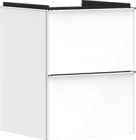 Waschtischunterschrank Weiß Hochglanz 480/475 mit 2 Schubkästen für Handwaschbecken