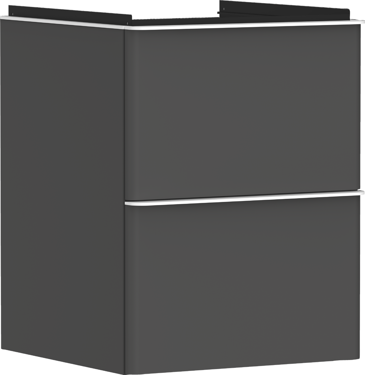 Mueble de baño gris mate diamante 480/475 con 2 cajones para lavamanos