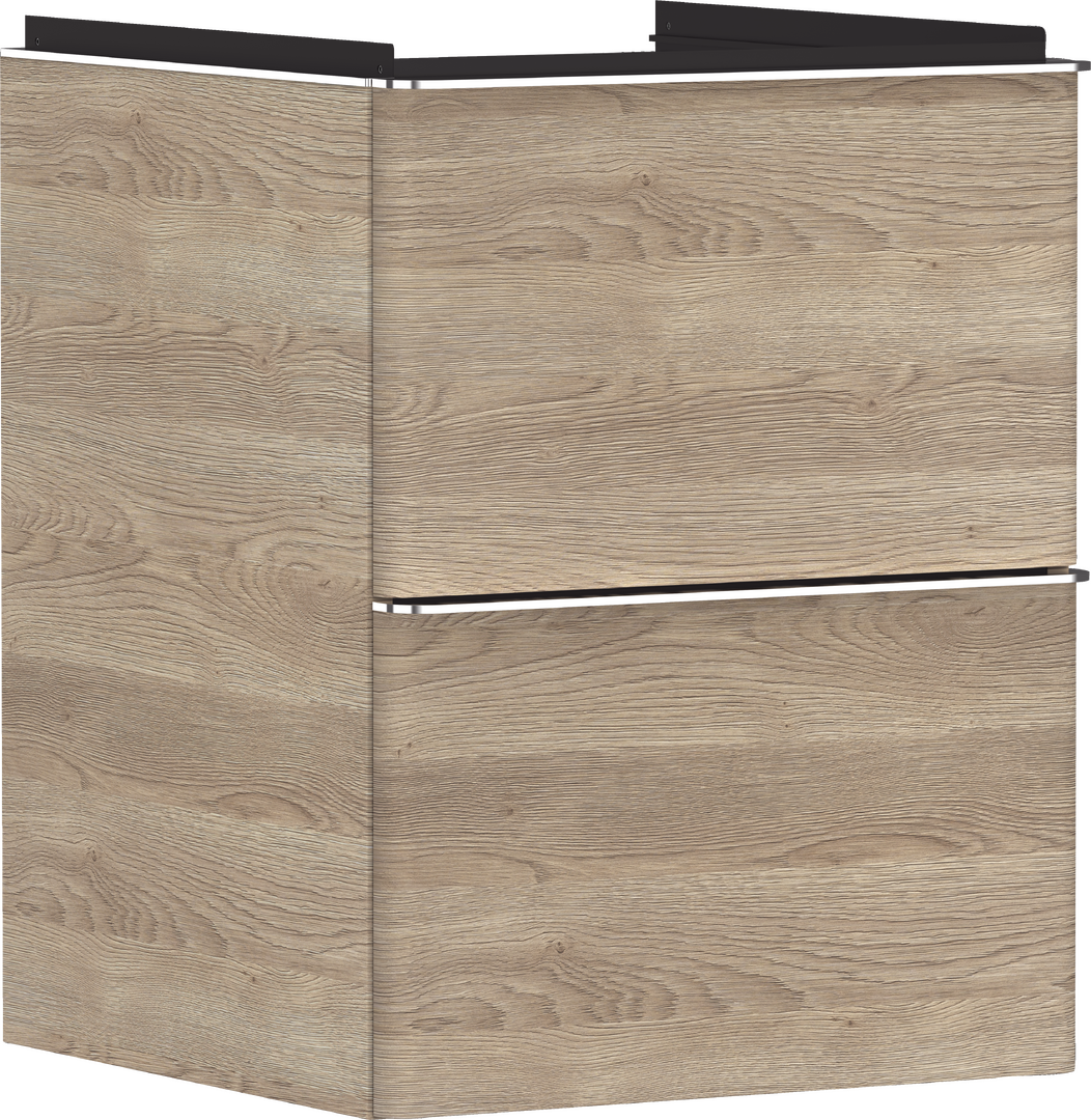 Waschtischunterschrank Eiche Natur 480/475 mit 2 Schubkästen für Handwaschbecken