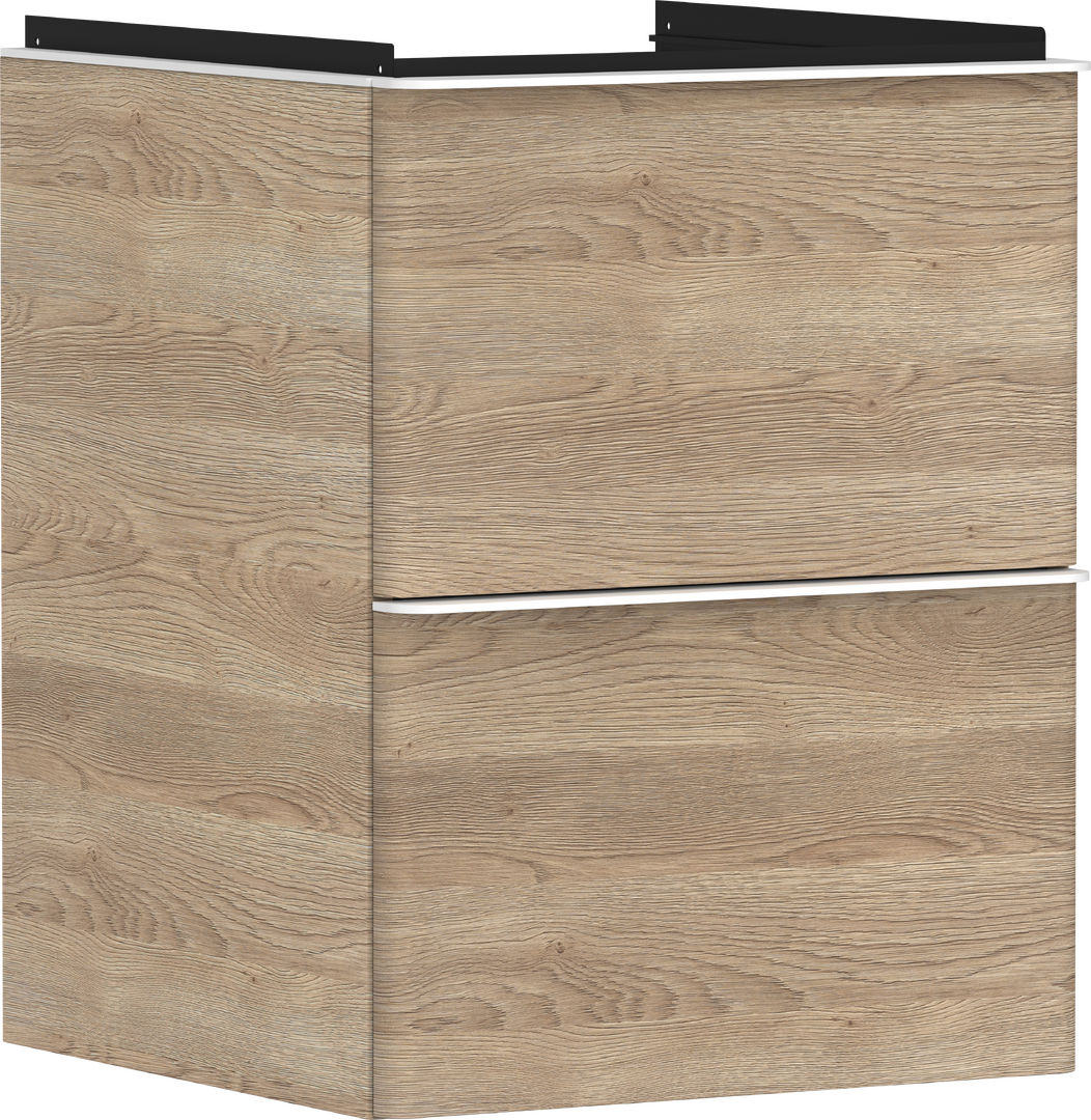 Waschtischunterschrank Eiche Natur 480/475 mit 2 Schubkästen für Handwaschbecken