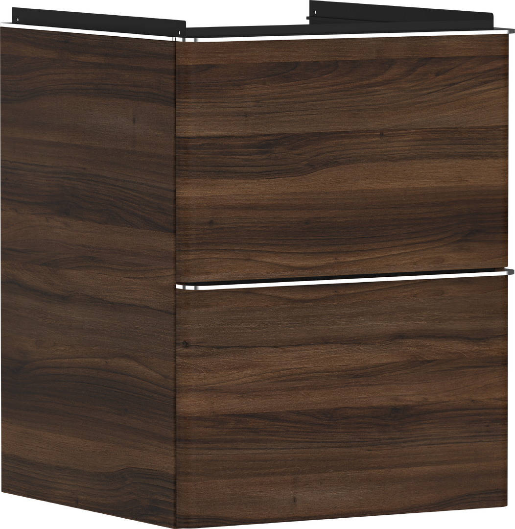 badmeubel Dark Walnut 480/475 met 2 lades voor wastafel