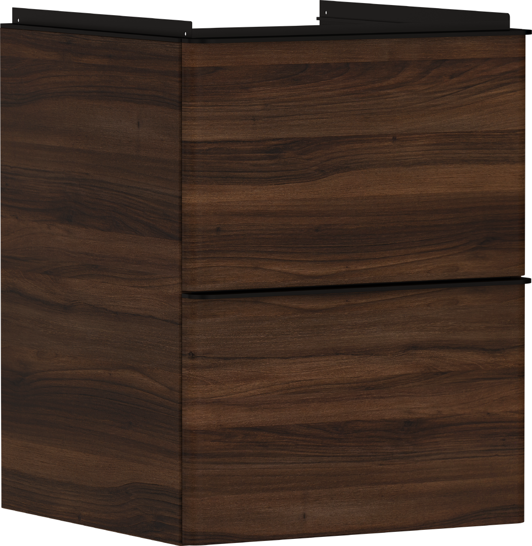Waschtischunterschrank Nussbaum Dunkel 480/475 mit 2 Schubkästen für Handwaschbecken
