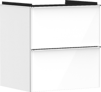 badmeubel High Gloss White 580/475 met 2 lades voor wastafel, oppervlak greep: