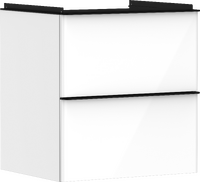 badmeubel High Gloss White 580/475 met 2 lades voor wastafel, oppervlak greep: