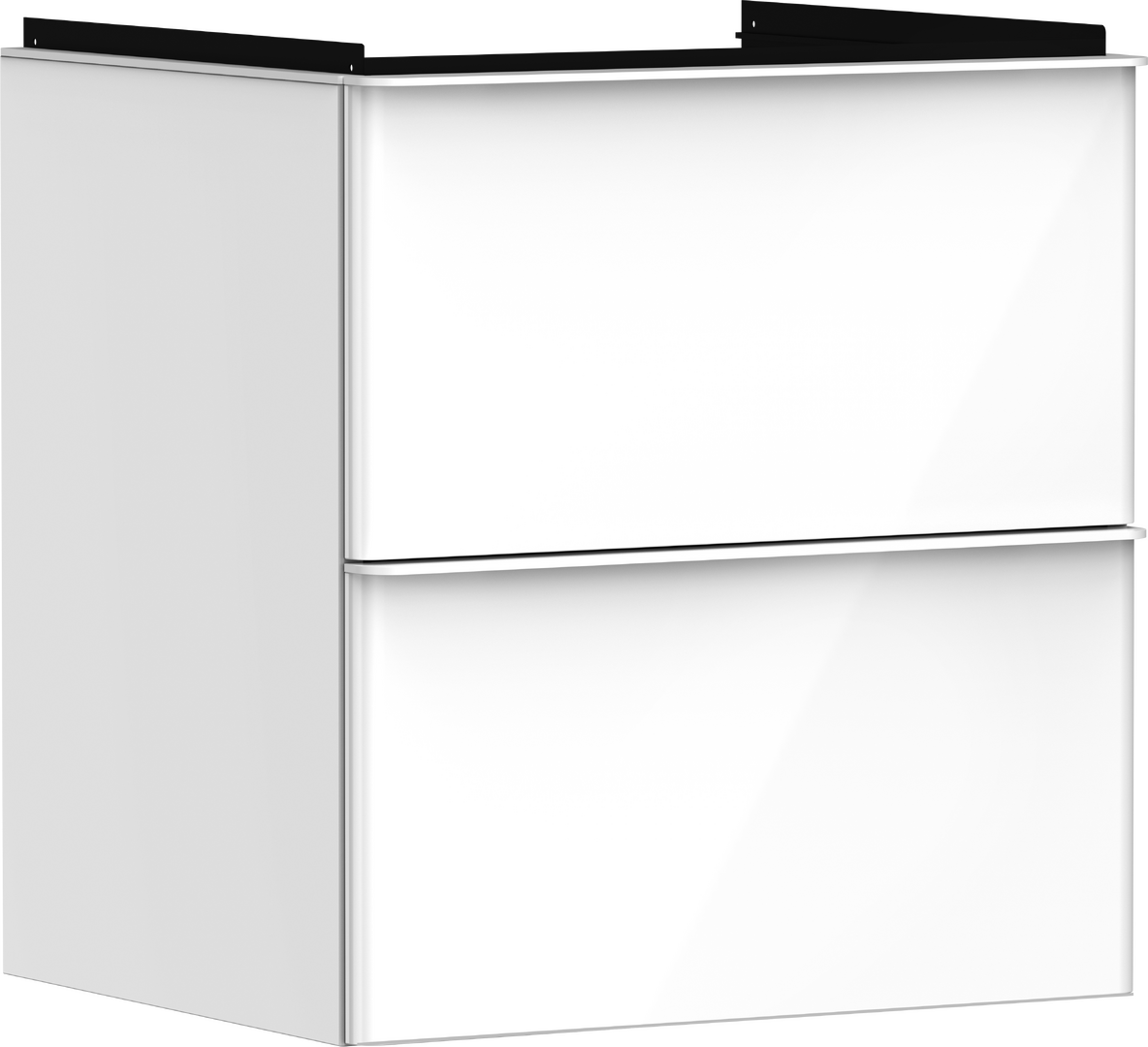 Waschtischunterschrank Weiß Hochglanz 580/475 mit 2 Schubkästen für Waschtisch