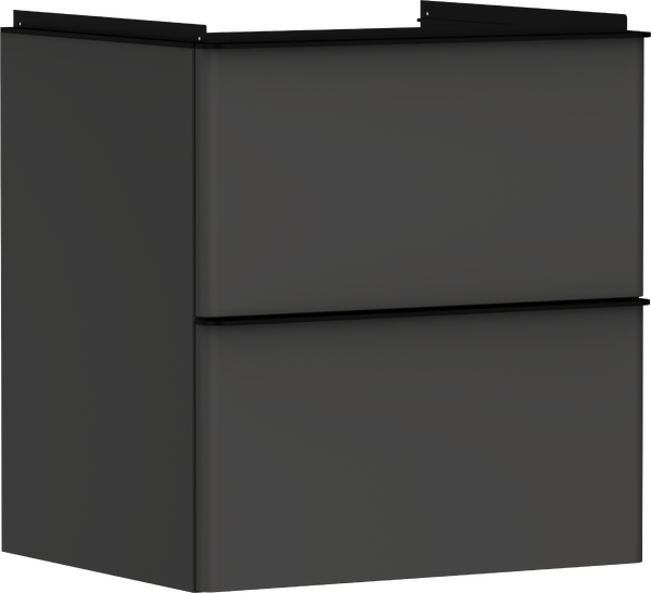 Vanity unit Diamond Matt Grey 580/475 with 2 drawers for wash basin Matt Black